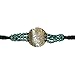CTM Beads and Various Accents Hat Band with Ties, Turquoise w/Black