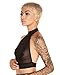 iHeartRaves Black Sheer Mesh Halter Crop Top Shirt (One Size)