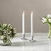 Rustic Taper Candlestick Holder - Set of 2, Short Grey Enamel Candleholders with Distressed Finish, 2.5 Inch Tall, Fits Standard Size Tapered Candles, Vintage, Classic and Farmhouse Decor