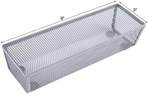 Metal Mesh Drawer Organizer and Shelf Storage Bins for Workplace and Kitchen