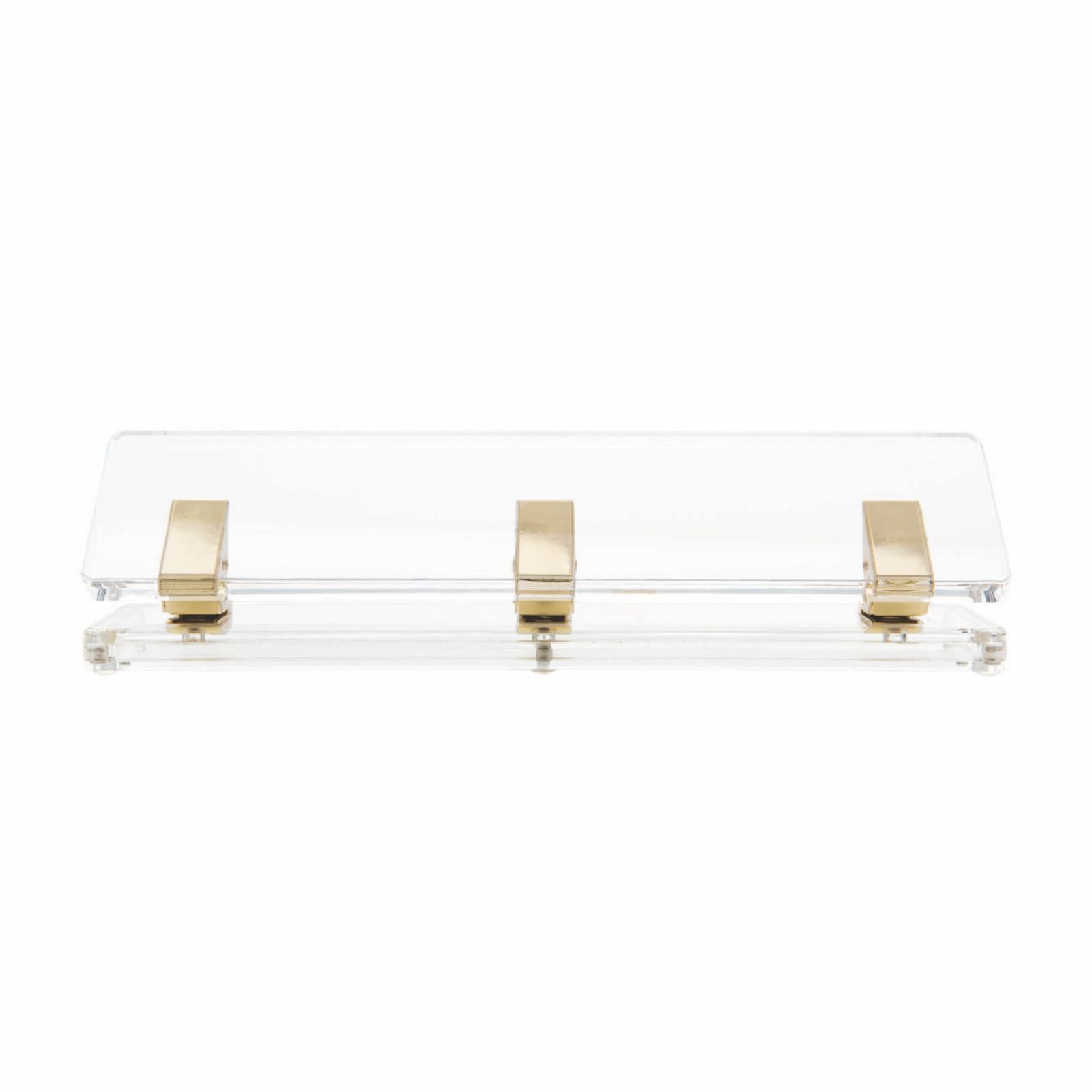 RUSSELL+HAZEL Acrylic Signature Hole Punch, Clear with Gold-Toned Hardware, 11” x 2.75” x 2.75” 44629