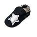 iEvolve Baby Shoes Baby Toddler Soft Sole Prewalker First Walker Crib Shoes Baby Moccasins (18-24 Months, Black Star)