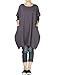 Mordenmiss Women's Stylish Sweatshirt Long Sleeve T-shirt Tops with Pockets (M, Dark Grey)