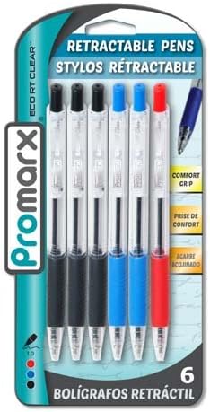 Promarx Eco Rt Clear Pens 3 Color 6 count, Case of 12