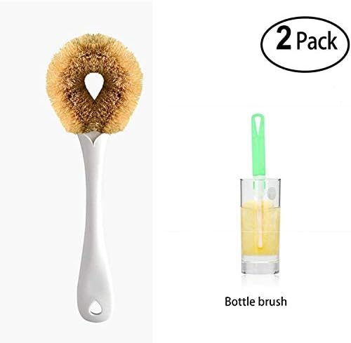 Coconut Fibre Brush Dish Wash Dirt Cleaning Brushes Kitchen Bottle Cleaning Set