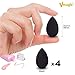 VMAGIC 4Pcs Premium Micro Mini Makeup Sponges Beauty Sponge Blender Foundation Sponge for Applicator, Foundation and Highlight (4 Black)