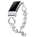 bayite Bands Compatible Fitbit Charge 3 & Charge 3 SE, Replacement Bling Stainless Steel Bracelet Bands Accessories Dressy Wristband Women, Silver