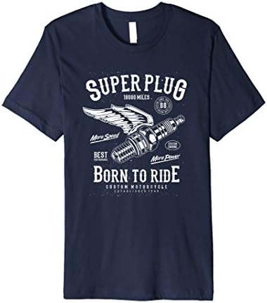 Mens Motorcycle Sparkplug Fun Biker Shirt 3XL Navy