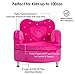 Costzon Kids Sofa, Toddler Ultra-Soft Velvet Armrest Chair Couch for Girls Bedroom Living Room, Children Furniture (Rose)
