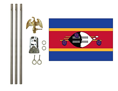 Swaziland 3x5 ft Outdoor Flag and Flag Pole