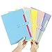 UNIYO Expanding Files Box Accordion Folder - 5Pack 5 Pockets Plastic Accordian File Organizer with File Folders Lables A4 Letter Size Snap Closure Paper Organize Bag and Labels Poly Expanding File