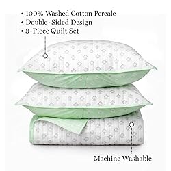 MARTHA STEWART Naomi Quiet Grey King Quilt Set - 3