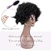 QUEENTAS 8inch Short Afro Wigs Short Curly Human Hair Afro Wigs for Black Women None Lace Natural Black #1B (Fluffy Tight Curls)