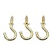 LANSEYQO Mini Ceiling Screw Hooks, 50 Pcs (1/2 inch) Hanging Cup Hooks Brass Plated Screw-in Hooks for Hanging Plants Mug Arts Decorations, Gold