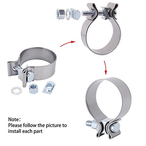 ESPEEDER 4"Stainless Steel Butt Joint Narrow Band Exhaust Seal Clamp with 1 Block - Thumbnail 4