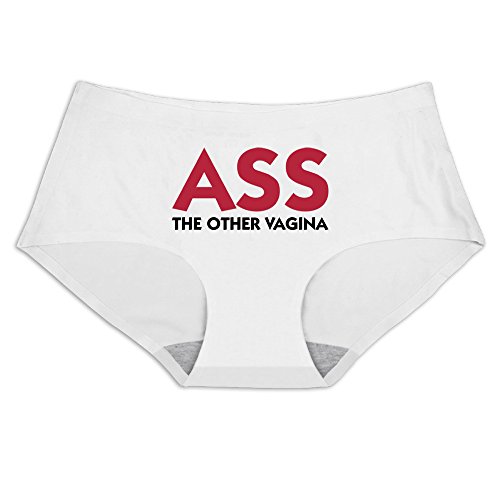 Women's Sporty Stretch Ice Silk Thong Panties Ass The Other Vagina Size L White