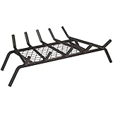 Rocky Mountain Goods Fireplace Grate with Ember Retainer - 1/2” Heavy Duty Cast Iron -Heat Treated for Hottest Fires - Retain