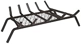 Rocky Mountain Goods Fireplace Grate with Ember Retainer - 1/2" Heavy Duty Cast Iron -Heat Treated for Hottest Fires - Retainer for Cleaner More efficient fire - Weld has (23")