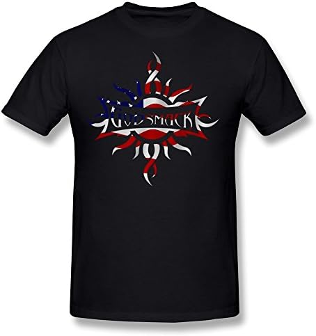 SIANDA Men's Godsmack Band US Flag Logo T-Shirts Size XXL Black
