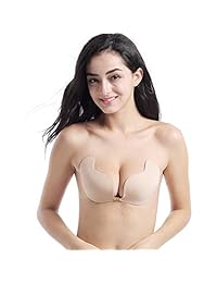 Sujetador de silicona adhesivo sin tirantes para dama, invisible, sin espalda, 2 unidades (cierre de marmo)