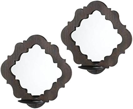 Damask Mirrored Wall Sconces Beautil Iton Wood Hall Any Black Design Decor