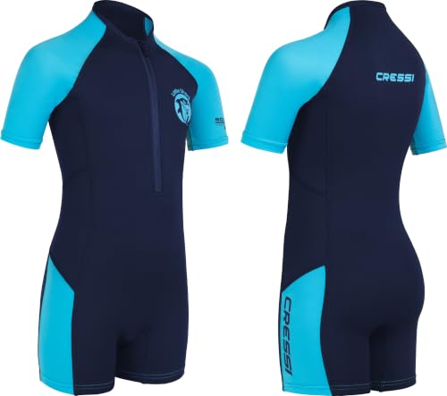 Cressi Little Shark Kinder Neoprenanzug, Dunkelblau/Hellblau, 7/8 Jahre