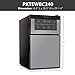 NutriChef PKTEWBC240 Wine Cooler and Mini Fridge – Two Door - 6 Bottle Wine Chiller Cellar Top - 16 Can Beverage Refrigerator - Digital Touch Screen
