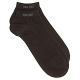 Hugo Boss Men's 2 Pair Plain Cotton Sneaker Socks 9.5-12 Black