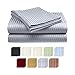 Crystal Trading 4-Piece Bed Sheet Set - Dobby Stripe - 100% Cotton Sateen - 300 Thread Count