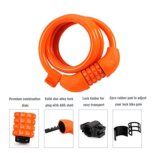 Titanker Bike Lock, Lock for Bike Locks with Combinations Resettable