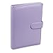 A5 PU Leather Notebook Binder,Refillable 6 Round Ring Binder Cover for A5 Filler Paper,Macaron Notebook Personal Planner Binder with Magnetic Buckle,Lavender