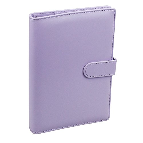 A5 PU Leather Notebook Binder,Refillable 6 Round Ring Binder Cover for