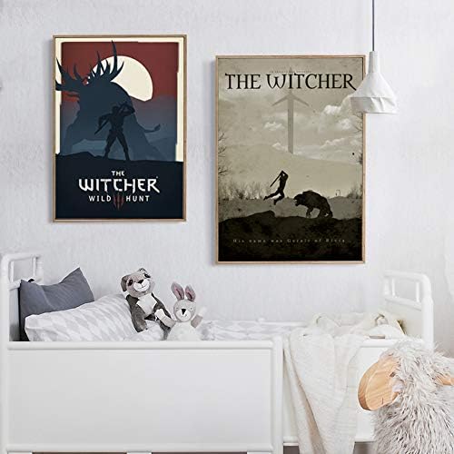 SUNMART USA Elegant Poetry Modern Simple Game Witcher 3 Canvas Painting Art Print Image Poster Wall Decoration Murals Boy Home Decoration 1pc