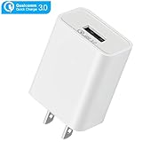 Quick Charger 3.0 USB Wall Charger 18W QC3.0 Charger Quick Adapter Fast Charger for Samsung Galaxy S9 S8 S7 Note8 S6 Note 5, iPhone iPad,LG V30 V20 G6 Stylo 3, Motorola Droid Turbo, Moto G5 (White)
