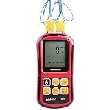 Leaton Digital Thermocouple Thermometer Dual-channel LCD Backlight Temperature Meter Tester for K/J/T/E/R/S/N Great (Batteries included)