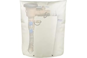 Quoyiyo Outdoor Backflow Preventer Insulation Cover for Winter Pipe Freeze Protection, Winter Water Well Pump & Sprinkler Valve Cover Insulated (16" W x 20" H, White)