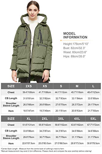 orolay coat size chart