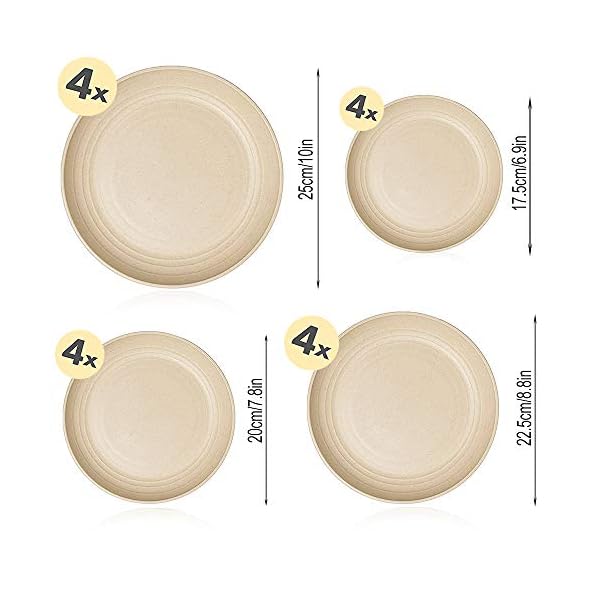 32-Pieces-Wheat-Straw-Dinnerware-Sets-Lightweight-Plates-Bowls-Cups-Dishes-Set-Unbreakable-Tableware-Set-for-Picnic-Party-BBQ-Wedding-Camping-A6 32 Pieces Wheat Straw Dinnerware Sets, Lightweight Plates Bowls Cups Dishes Set, Unbreakable Tableware Set for Picnic Party BBQ Wedding Camping (A6)