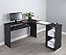 Fineboard L-Shaped Office Corner Desk 2 Side Shelves
