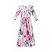 Fineser TM Cute Baby Girls Floral Print Long Sleeve Tank Dress Casual Long Dress Stretch Maxi Dress