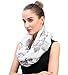 Lina & Lily Vintage Camera Print Loop Infinity Scarf for Women Lightweight (White)