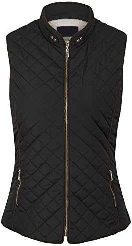BOHENY Womens Faux Fur Lined Quilted Padding Zip Up Vest (S-3X)