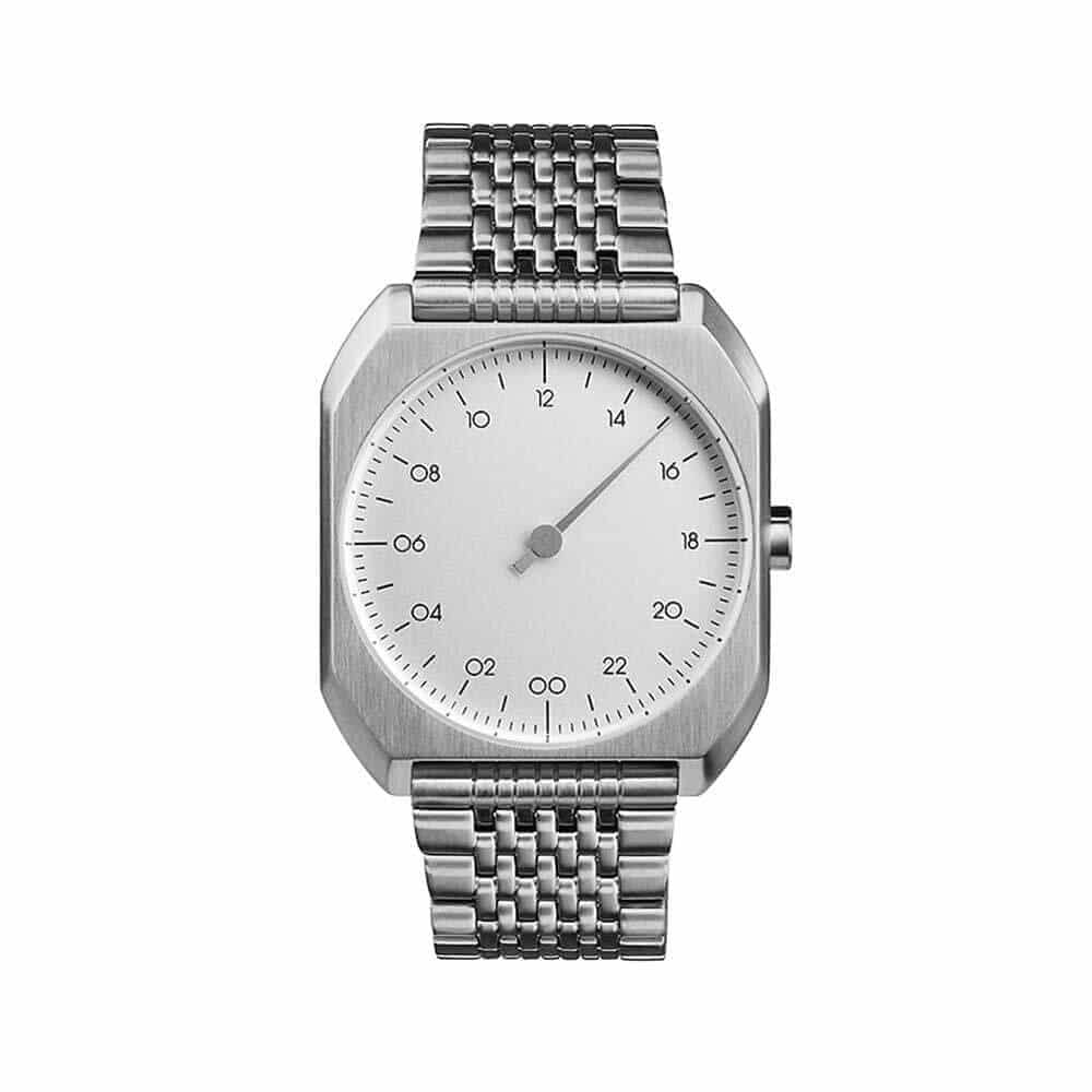 slow Mo 01 - All Silver Steel Dial Unisex Quartz Watch with Silver Dial Analogue Display and Silver Stainless Steel Bracelet