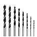 8pcs Brad-Point Drill Bits Kit, Dia 3mm-10mm, Woodworking Drilling Tool (Black)