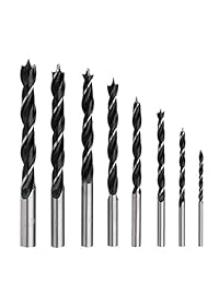 Juego de brocas de 8 puntas, diámetro de 0.118 in a 0.394 in, herramienta de perforación de carpintería.