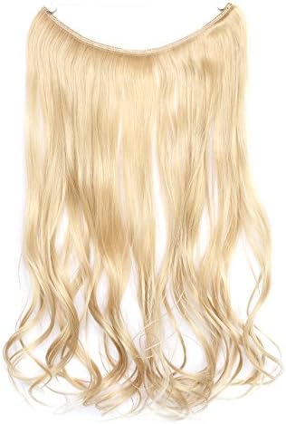Nicheng Curly Bady Wavy Blend Color Invisible Crown Fishing Line Synthetic Hair Extensions Women's Hairpieces 18inch 80g (25/613)