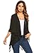 Mofavor Women's Open Drape Cardigan Casual 3/4 Sleeve Open Front Draped Chiffon Patchwork Cardigan Top Blouse