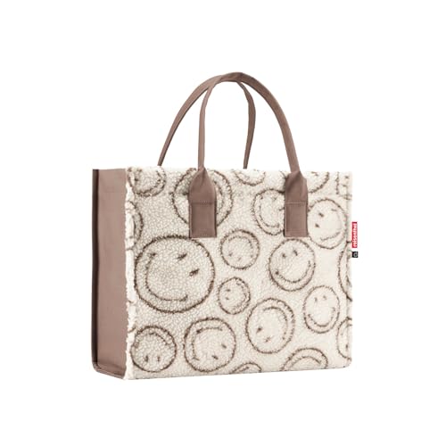 reisenthel daily shopper smiley® teddy chocolate – Moderner, geradliniger Shopper für jeden Anlass - praktische Handtasche, groß genug für Ihre Einkäu