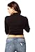Women's Long Sleeve Mock Neck Crop Top Cropped T-Shirt Cotton Spandex