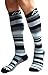 A-Swift Compression Socks (1 pair) for Women & Men (Grey Stripes, L/XL)